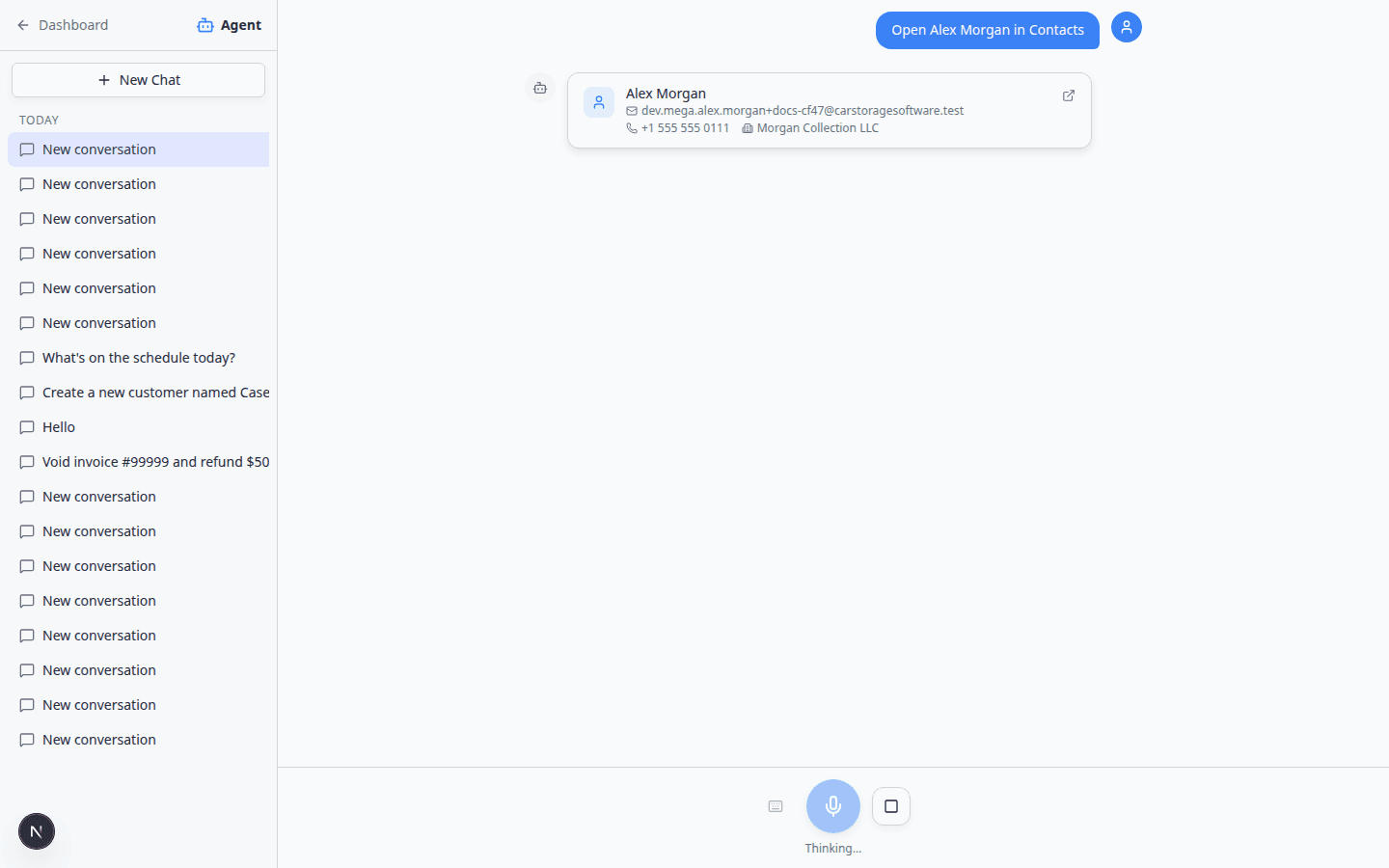 Navigation bar at the bottom of AI Assistant with Go now and Cancel