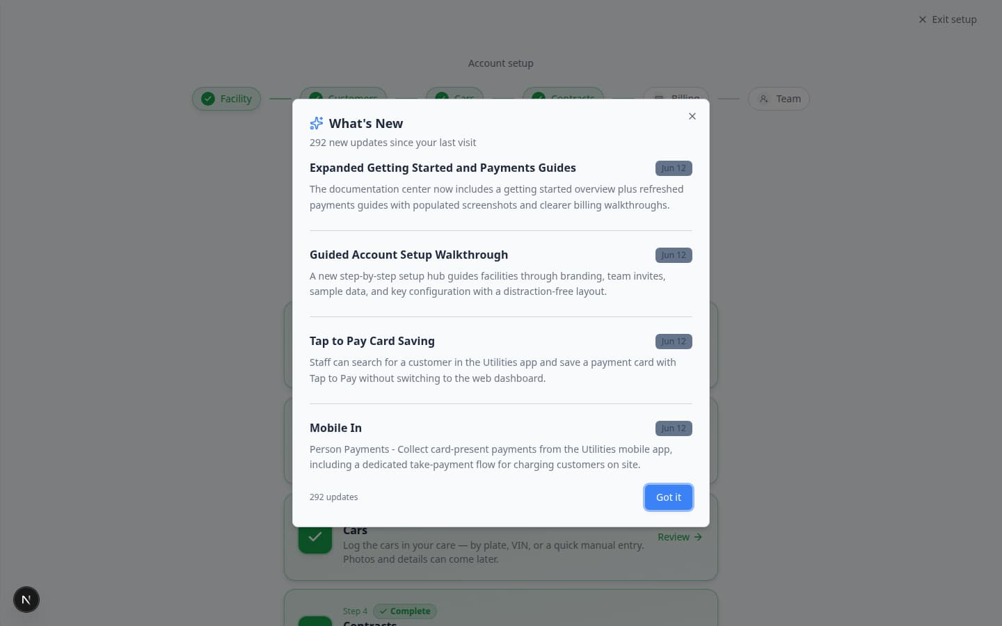 Setup Guide page showing Setup Progress after branding and general settings are saved