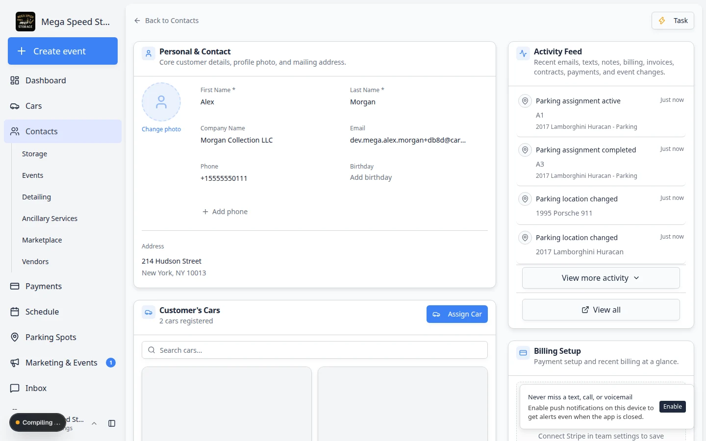 CRM Information showing Current Stage with Last Communication, Stage Changed, and Member Since fields
