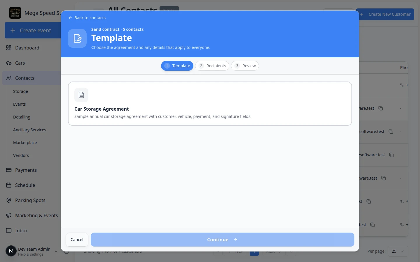 Bulk send Review step summarizing ready contracts before sending