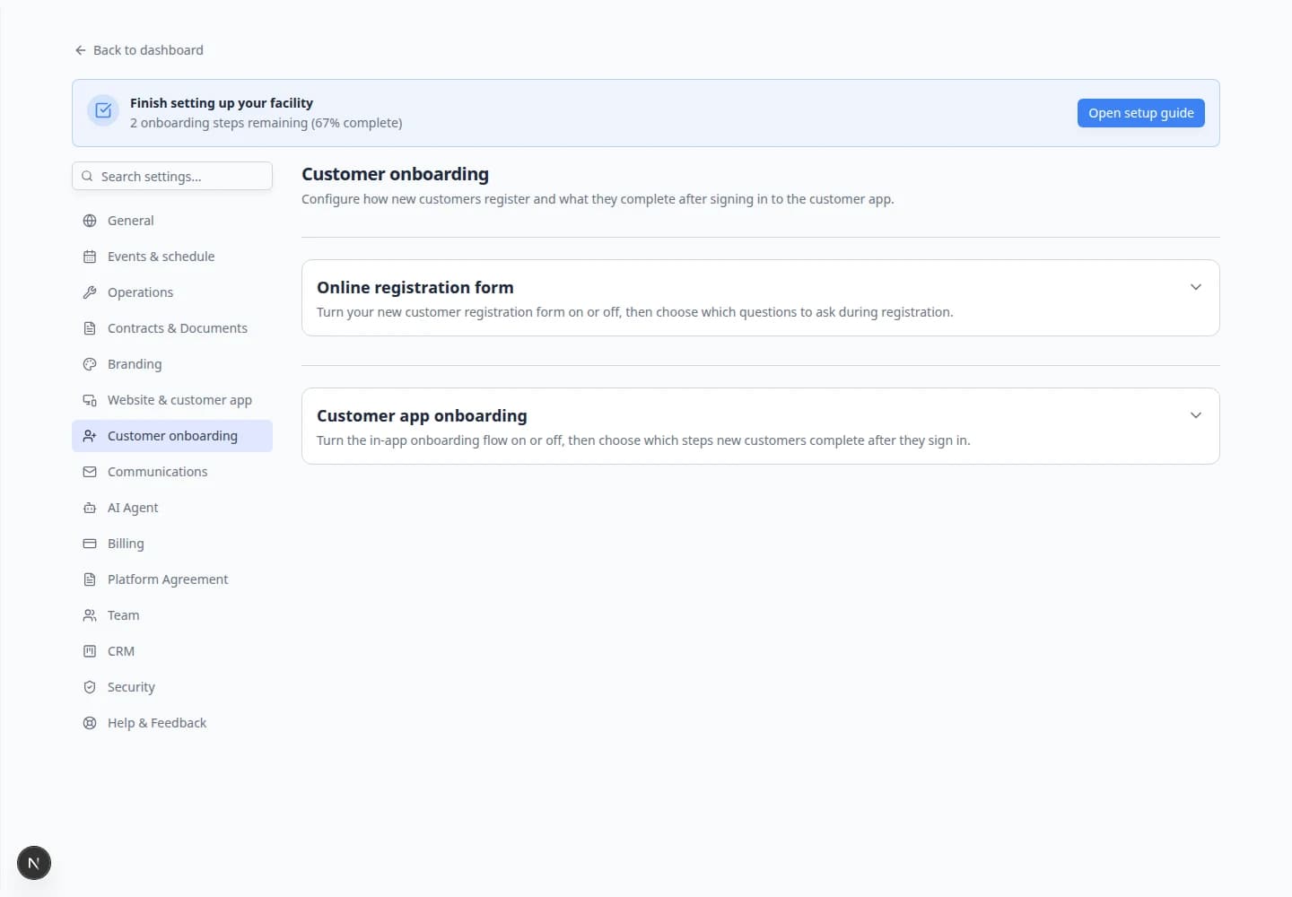 Document Upload Step Configuration modal in customer onboarding settings