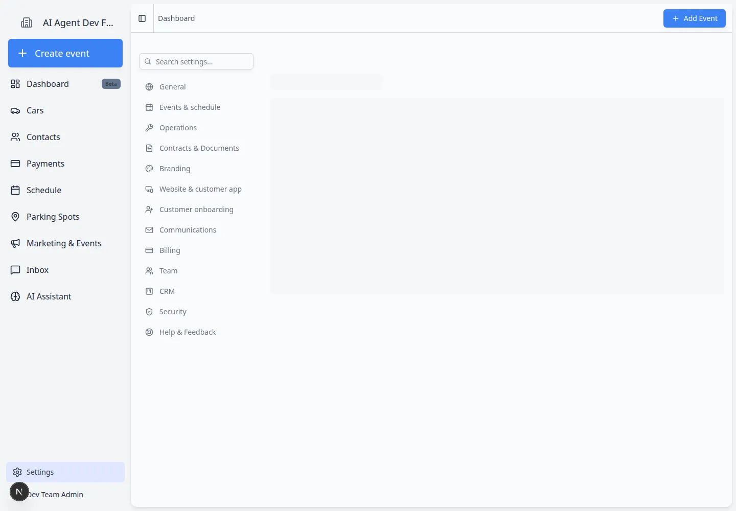 Edit Event Type page showing Basic Information, Access and Status, and feature settings