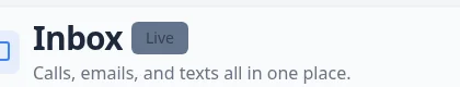 Inbox page header with the Live badge next to the Inbox title