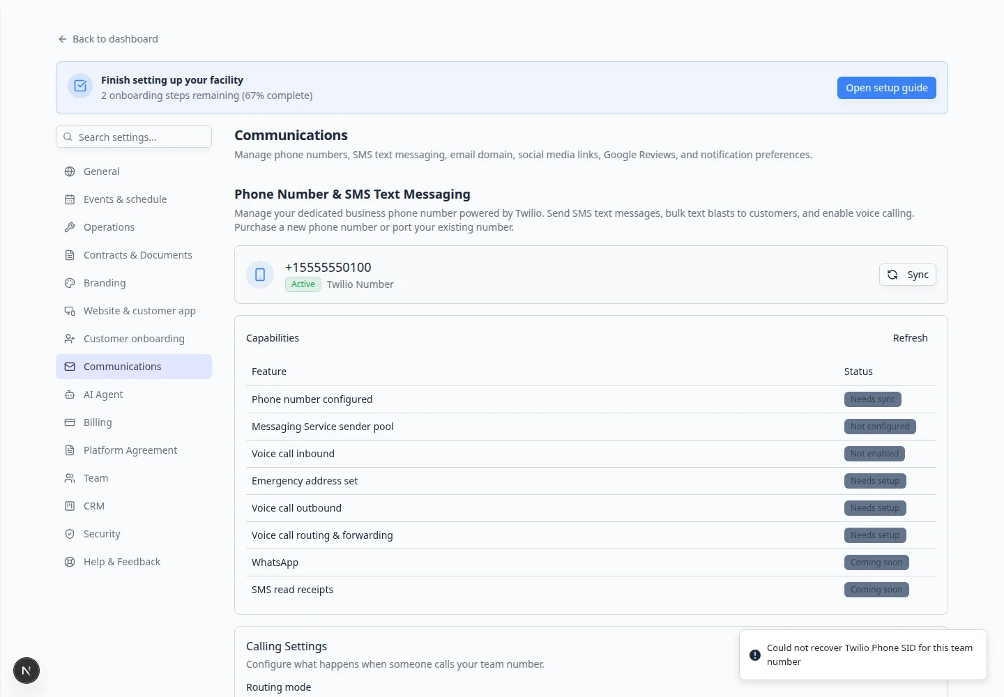 Communications settings scrolled to Notification Preferences and Alerts section